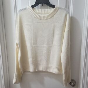 Zanful Women's Ivory Crew Neck Sweater